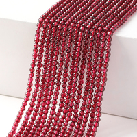 Perles de grenat naturel de 3 mm, micro-perles lâches, lisses, rondes, rouge foncé, cristal, chakra racine, guérison, fabrication de bijoux pour femmes, DIY