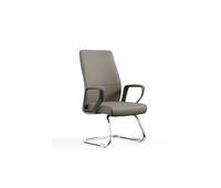Chaise de bureau visiteur à dossier haut en cuir PU avec base cantilever, accoudoirs rembourrés pour mobilier de conférence et d'accueil commercial