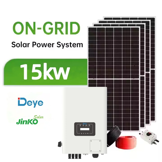 Complete Set 15KW On-Grid Solar System 15KW Deye Inverter Power Generator With JinKO Solar Panels 600w
