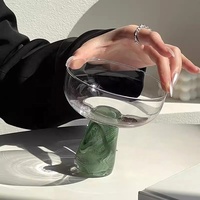 Creative Vert Rose Violet Épaissie Tige Gobelet Jus Boissons Vin Cocktail Verre Coupe Champagne Verres
