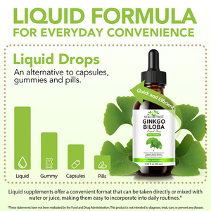 SOLOTREE Integratori Vegani di Estratto Liquido di <span class=keywords><strong>Ginkgo</strong></span> <span class=keywords><strong>Biloba</strong></span>, Estratto Naturale di Pianta, Gocce di Foglie di <span class=keywords><strong>Ginkgo</strong></span> <span class=keywords><strong>Biloba</strong></span> per il Supporto della Memoria Cerebrale - Product Image 3