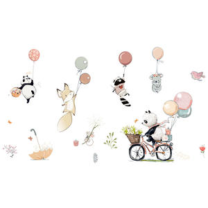 <span class=keywords><strong>Adesivi</strong></span> <span class=keywords><strong>Murali</strong></span> Rimovibili in PVC con Animali e Panda per Camerette - Decorazione Murale in PVC con Palloncini e Biciclette - Product Image 5