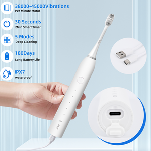 Mới đến tần số cao làm trắng răng thông minh Bàn chải đánh răng tính di động <span class=keywords><strong>180</strong></span> ngày kéo dài Pin bàn chải đánh răng điện - Product Image 5