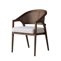 2026 Neuer Vintage-Stil Massivholz Esszimmerstuhl Hotel & B&B Designer-Stil Loungesessel Armlehnstuhl mit Rückenlehne