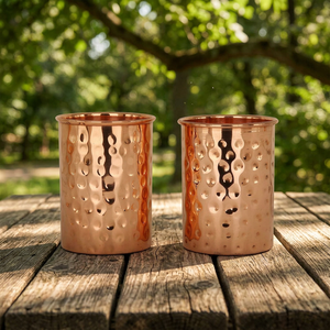 Tasses à eau portables en cuivre martelé de style américain de 16 oz avec logo personnalisé, écologiques, sans BPA, pour Moscow Mule - Product Image 1