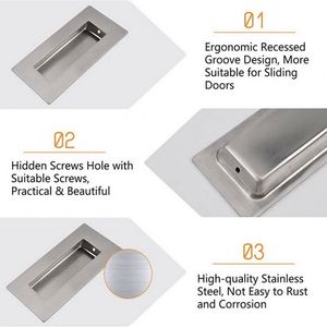 WEKIS Tiradores Empotrados de Acero Inoxidable 201 de 4x2 Pulgadas para Puertas Correderas, Cajones de Cocina, Gabinetes, Hoteles y Villas - Product Image 5