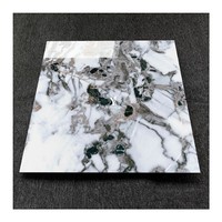 Carreaux de sol et de mur en marbre pleine masse modernes de haute qualité 600x600, blanc et gris, brillants, intérieurs, émaillés, polis, en porcelaine