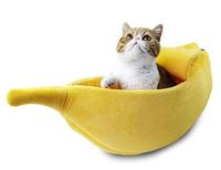 Moelleux en peluche douce en forme de banane chien chat animal de compagnie lit chenil