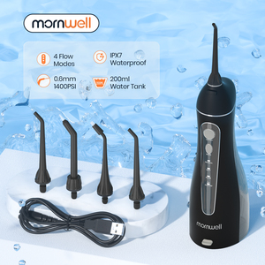Máy Tăm Nước Điện Tử Mornwell, 200Ml, Dụng Cụ Vệ Sinh Răng Miệng Không Dây Cầm Tay, Vệ Sinh Răng Miệng - Product Image 1