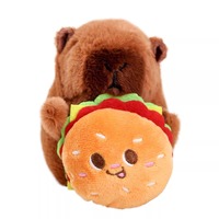 Porte-clés 3D en peluche Capybara Hamburger Frites, écologique, durable, doux, mignon, jouet en peluche, pendentif de sac à dos pour couple