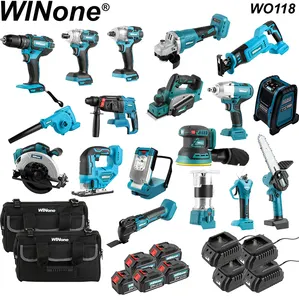 Professional drill set impact wrench combo power tools kits 17 PCS kit combo 18v combo kit hardware packing machine