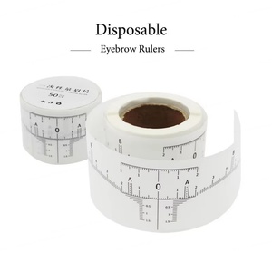 50 autocollants jetables adhésifs pour sourcils, règle de mesure en plastique pour microblading, tatouage, PMU, règle de cartographie des sourcils - Product Image 4