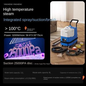 <span class=keywords><strong>Nettoyeur</strong></span> <span class=keywords><strong>vapeur</strong></span> commercial 3200W Puissance 11L Réservoir d'eau 30s Chauffage <span class=keywords><strong>pour</strong></span> désinfecter les tapis les canapés les rideaux les tissus les intérieurs de voiture - Product Image 4