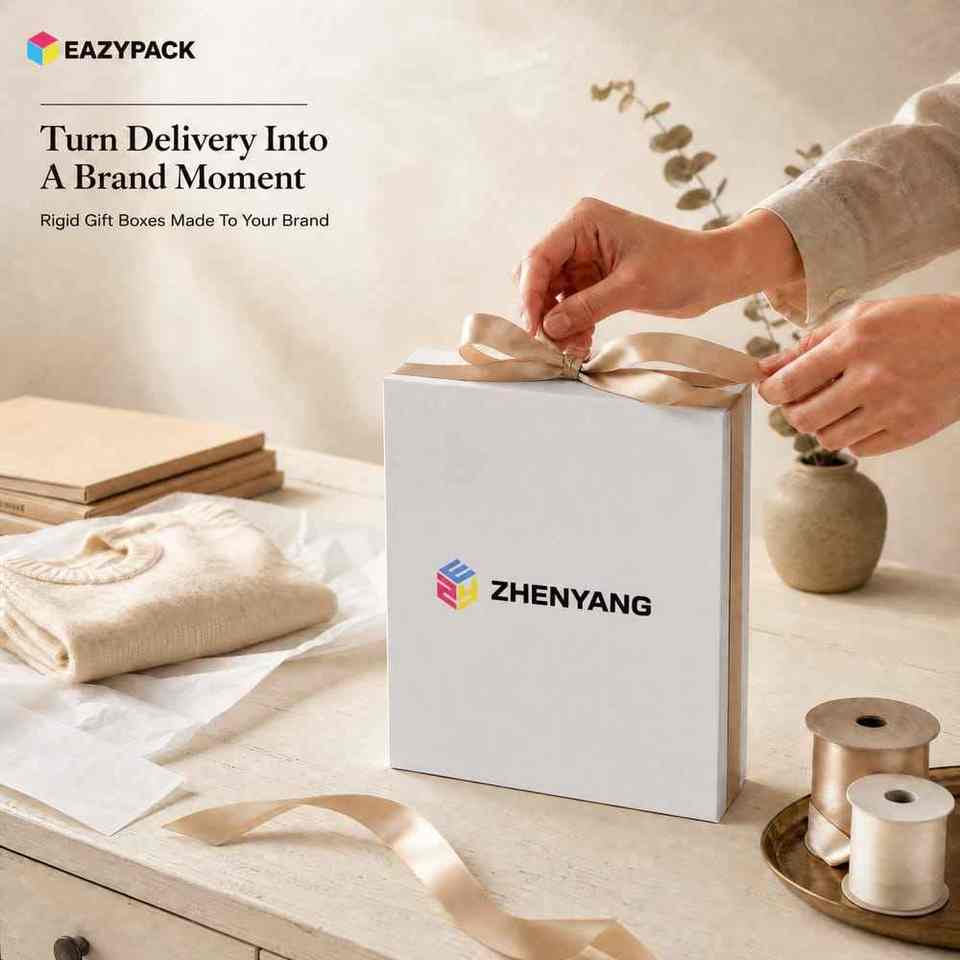 Custom Rigid Gift Box Lid and Base Paper Box Logo Printing Custom Size ...