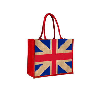 Sac fourre-tout en jute pour femme, sac de courses réutilisable, pas cher et de qualité supérieure, exportateur britannique en Inde, imprimé rayé - Product Image 3