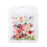 50 mini-fleurs en résine style INS mignonnes pour accessoires d'art ongulaire, matériaux faits main pour colle crème DIY