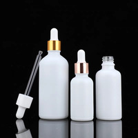 Flacons compte-gouttes en verre givré blanc, flacons d'huile essentielle anti-lumière, plusieurs tailles, flacons compte-gouttes pour sérum cosmétique pour les soins de la peau