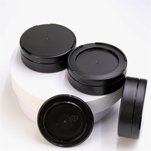 Tobacco Plastic can 60ml empty container black matte PP jar container with two-layer Screw cap packaging