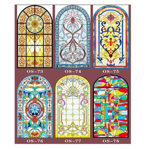 Venta al por mayor de hojas de vidrieras circulares y cuadradas Personalizadas Impresión <span class=keywords><strong>3D</strong></span> puertas de madera con patrón acanalado con vidrieras - Product Image 2