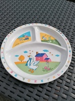 Restaurant Santé Mélamine Division Diète Plateau Trois Portions Diviseur 3 Compartiment Divisé Plats Assiette Enfants Fait Bambou
