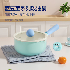 Ceramic Glazed Non-Stick Small Stew <b>Pot</b> With Deep Body And Flow Spout For Baby Food Milk <b>Soup</b> Cooking On Universal Stovetop - Product Image 4