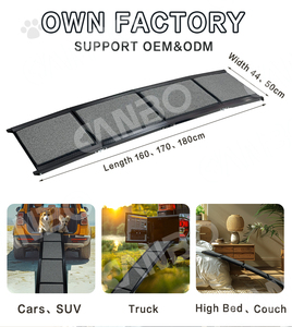 कैनबोपेट उच्च गुणवत्ता आसान सफाई फोल्डेबल एडजस्टेबल एंटी-स्लिप एल्यूमीनियम कार पालतू फोल्डिंग रैंप - Product Image 2