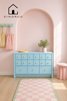 Armoire modulaire pour enfants XINGRUO, 15 tiroirs, bleu clair, unité combinée, taille personnalisée, OEM, vente en gros