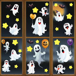 สติ๊กเกอร์ตกแต่งหน้าต่างห้องเด็ก ลายผีฮาโลวีน สไตล์ใหม่ สำหรับตกแต่งภายในบ้าน งานปาร์ตี้  แบบติดด้วยไฟฟ้าสถิต - Product Image 3