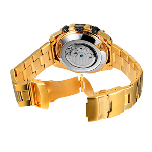 De Lujo resistente al agua, de acero inoxidable OEM hombre mecánico automático reloj de pulsera de los hombres de fase de la <span class=keywords><strong>luna</strong></span> reloj Tourbillon - Product Image 5