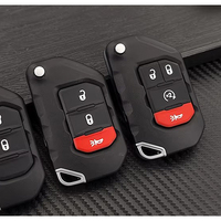 Remplacement de la clé de voiture automatique à code roulant 433 MHz, Jeep Wrangler JL Gladiator, 4 boutons, matériau plastique ABS, indicateur LED