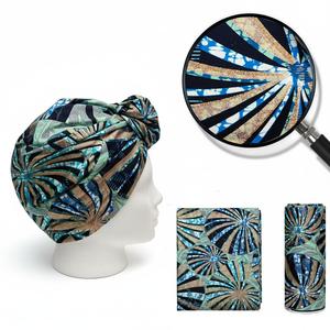 Tissu imprimé Hollan Wax, tissu imprimé bleu, 100% coton, tissu pagne africain, Ankara, tissu wax doré à paillettes, tissu kente - Product Image 1