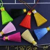 Sjzmm échantillon gratuit 5cm frange de gland en soie grasse pour la décoration de fête signets glands gland de vêtement pour la fabrication de bijoux