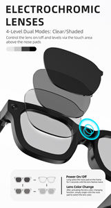 Gafas Inteligentes con Cámara Electrocrómica de 8MP, <span class=keywords><strong>Video</strong></span> de 1080P, Traducción IA en Tiempo Real, Altavoz HIFI y Carga Magnética Rápida - Product Image 6