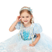 Fujia Explosions transfrontalières reine des glaces dessin animé pour enfants cristal neige princesse Extension de cheveux longues tresses accessoire de cheveux
