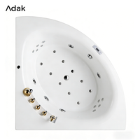 Baignoire Balnéo Portable en Acrylique à Installation d'Angle avec Massage par Air, Utilisation Intérieure, Drain Inclus, Design Autoportant ou Encastrable pour Adultes