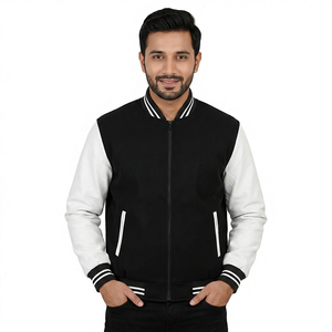 Blouson universitaire unisexe personnalisé grande taille 2025 avec col montant et motif dessin animé patchwork – Vente en gros - Product Image 1