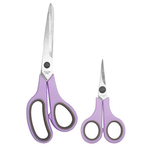 Stainless Steel Scissors 120mm Straight Tip Purple Gray Home Office Use - Product Image 4