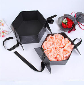 Luxury Heart-Shaped Velvet Flower <b>Box</b> for <b>Rose</b> Bouquets Glossy/Latte Matt Lamination Embossing-Elegant Flower Packaging - Product Image 3