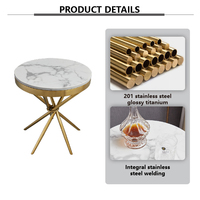 Vente en gros, nouveau design, pied en acier inoxydable, meubles de maison modernes, marbre, salon, nid, table basse