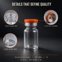 Flacon vide transparent de 2 ml, 16x27 mm, à fond plat, en verre borosilicaté, pour échantillons liquides de laboratoire, de haute qualité, petit flacon à col serti