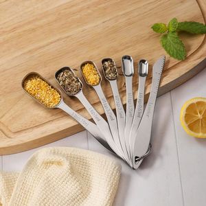 Custom Hot Sales Kitchen Item Long Handle Stainless Steel square <b>Coffee</b> Tea Measuring <b>Spoon</b> Sets - Product Image 6