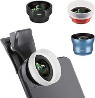 Kit d'objectifs 3 en 1 SIRUI pour téléphones mobiles (grand angle 18 mm, fisheye 170°, macro 10x) Fabriqué en verre Schott allemand et en aluminium