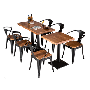 Tavolo e sedia rettangolare in metallo stile rurale Vintage industriale nuovo Design per caffè e mobili da ristorante - Product Image 1