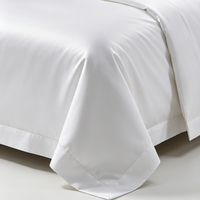 Ensemble de literie de luxe pour hôtel en coton égyptien 100% - Drap plat, housse de couette, taie d'oreiller - Draps blancs écologiques 400TC personnalisés