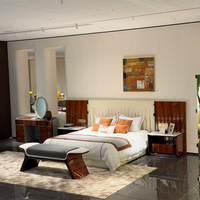 Lit King Size Moderne de Luxe Rétroéclairé avec Tête de Lit Extra-Large, Lit Intégré en Bois et Tissu Blanc avec LED pour Villa et Hôtel