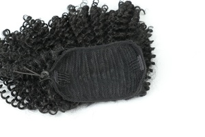 10 Inch Afro Kinky Ngắn Phần Mở Rộng Tóc Xoăn Mềm Bun <span class=keywords><strong>Clip</strong></span>-Trong Tổng Hợp Tóc Đuôi Ngựa <span class=keywords><strong>Clip</strong></span> Trong Sợi Tóc Cho Người Phụ Nữ Da Đen - Product Image 3