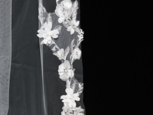 Voiles de mariée longs V1565W2-1, voiles de mariée classiques et voiles de mariée avec appliques en dentelle - Product Image 5