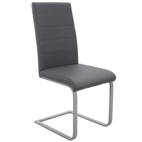 Chaise de salle à manger en forme de Z avec structure en métal chromé et simili cuir au design de luxe