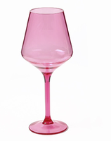 Verres à vin sans pied en plastique à motif rose orange colorés incassables pour Tritan verres à vin rouge en plastique colorés pour mariage