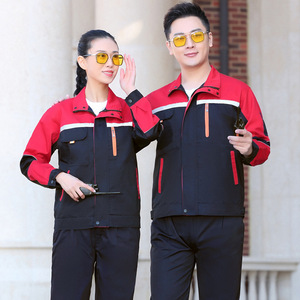 سترة عمل شتوية للرجال بأكمام طويلة من البوليستر والقطن، مقاومة للأوساخ والتآكل والبقع، زي عمل موحد - Product Image 4